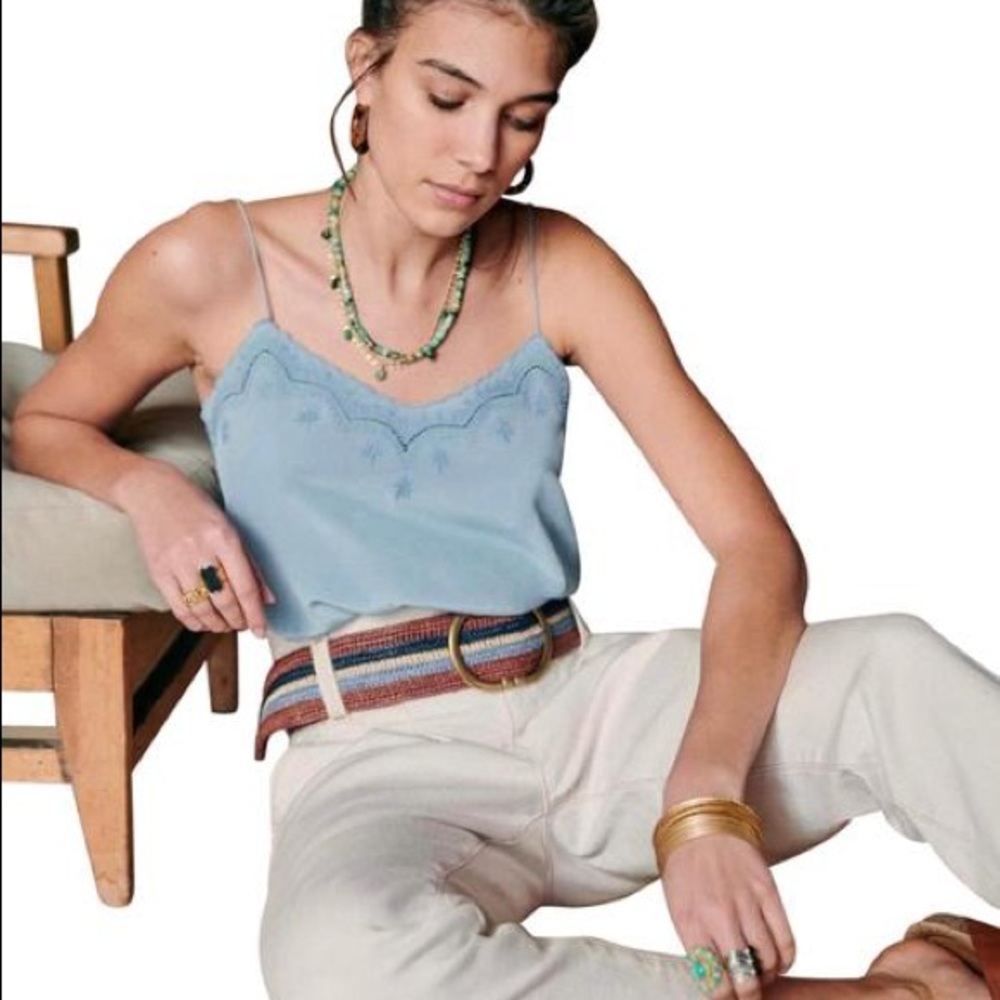 Sezane Sky Blue Palma Top